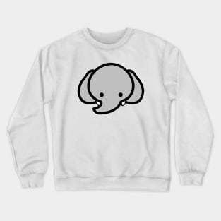 Baby Cartoon Elephant Face Emoticon Crewneck Sweatshirt